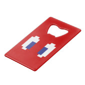 8-bits Pixel Manga Eyes Creditkaart Flessenopener (Voorkant Gekanteld)