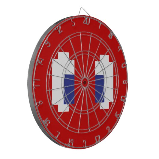 8-bits Pixel Manga Eyes Dartbord (Voorkant Links)