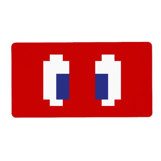 8-bits Pixel Manga Eyes Etiket (Voorkant)