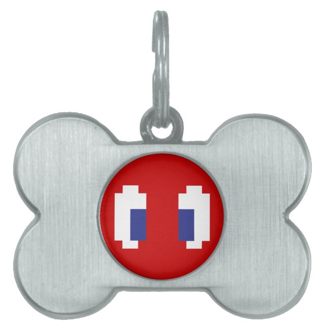 8-bits Pixel Manga Eyes Huisdieren Naamplaatje (voorkant)