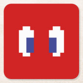 8-bits Pixel Manga Eyes Kartonnen Onderzetters (Voorkant)