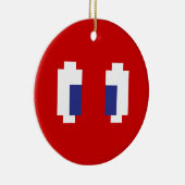 8-bits Pixel Manga Eyes Keramisch Ornament (Rechts)