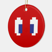 8-bits Pixel Manga Eyes Keramisch Ornament (Links)