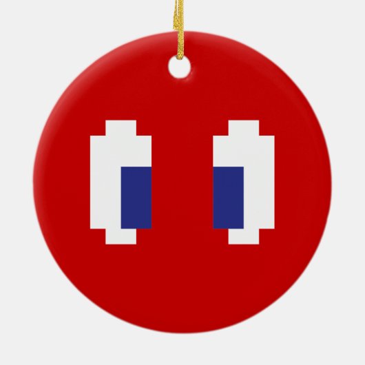 8-bits Pixel Manga Eyes Keramisch Ornament (Achterkant)