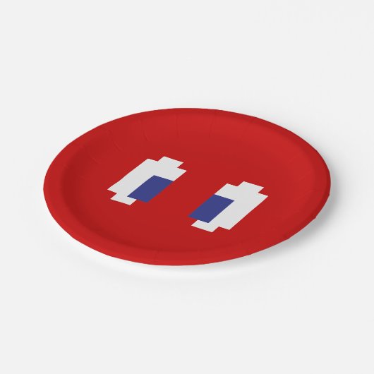 8-bits Pixel Manga Eyes Papieren Bordje (Gekanteld)