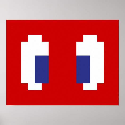 8-bits Pixel Manga Eyes Poster (Voorkant)