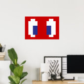 8-bits Pixel Manga Eyes Poster (Thuiskantoor)