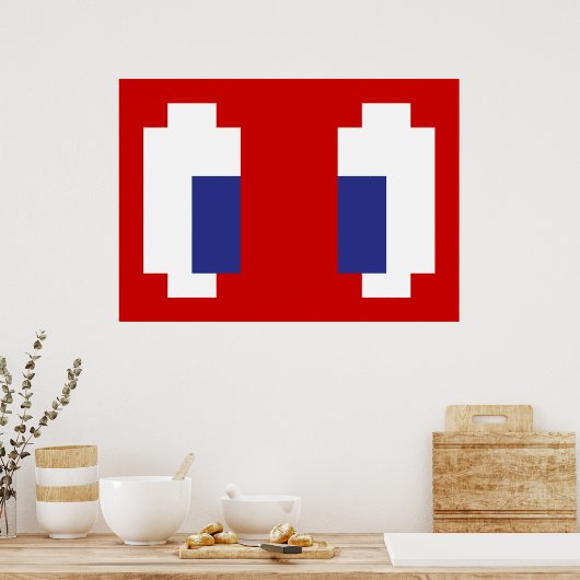 8-bits Pixel Manga Eyes Poster (Keuken)
