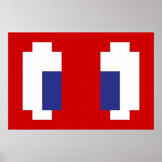 8-bits Pixel Manga Eyes Poster (Voorkant)