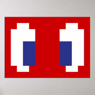 8-bits Pixel Manga Eyes Poster
