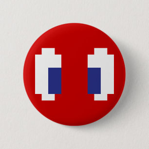 8-bits Pixel Manga Eyes Ronde Button 5,7 Cm