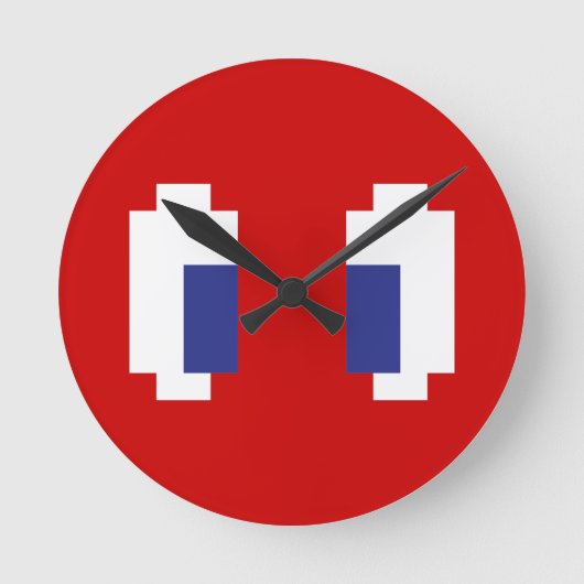 8-bits Pixel Manga Eyes Ronde Klok (Voorkant)