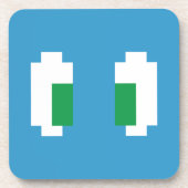 8-bits Pixel Manga Green Eyes Drankjes Onderzetter (Voorkant)