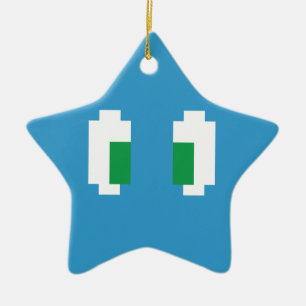 8-bits Pixel Manga Green Eyes Keramisch Ornament