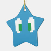 8-bits Pixel Manga Green Eyes Keramisch Ornament (Links)