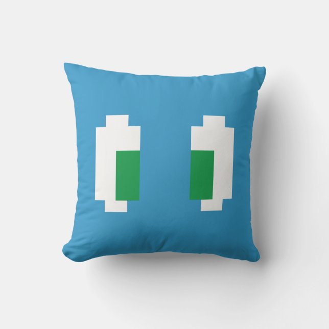 8-bits Pixel Manga Green Eyes Kussen (Voorkant)