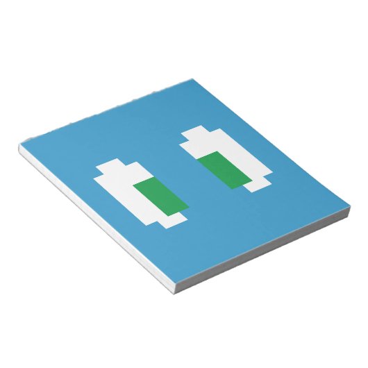 8-bits Pixel Manga Green Eyes Notitieblok (Schuin)