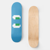8-bits Pixel Manga Green Eyes Persoonlijk Skateboard (Voorkant)