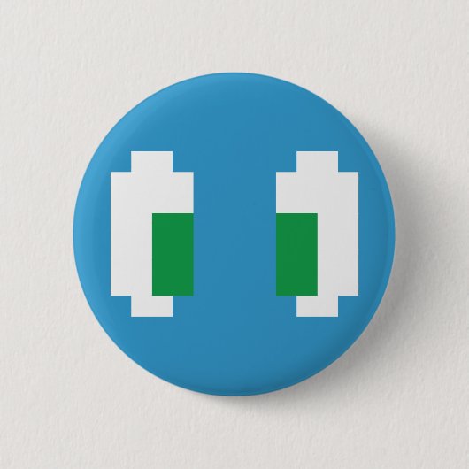 8-bits Pixel Manga Green Eyes Ronde Button 5,7 Cm (Voorkant)
