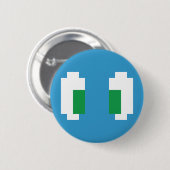 8-bits Pixel Manga Green Eyes Ronde Button 5,7 Cm (Voorkant /achterkant)