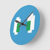 8-bits Pixel Manga Green Eyes Ronde Klok (Hoek)