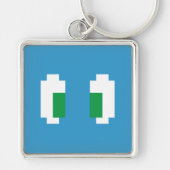 8-bits Pixel Manga Green Eyes Sleutelhanger (Voorkant)