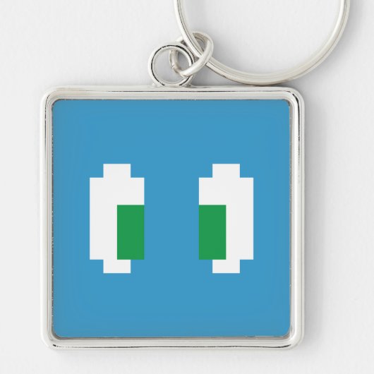 8-bits Pixel Manga Green Eyes Sleutelhanger (Voorkant)