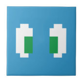 8-bits Pixel Manga Green Eyes Tegeltje (Voorkant)
