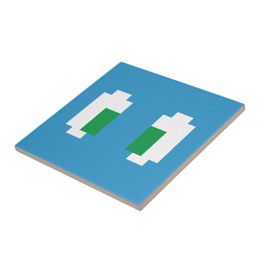 8-bits Pixel Manga Green Eyes Tegeltje (Zijkant)