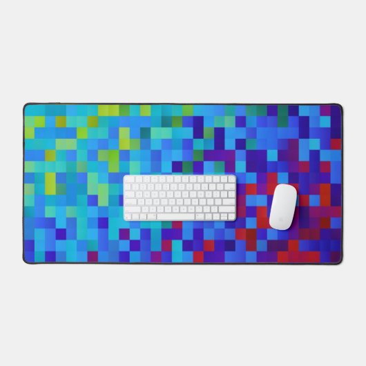 8-bits Pixel Pattern Abstracte Cool Geeky Blue Red Bureaumat (Keyboard & Muis)