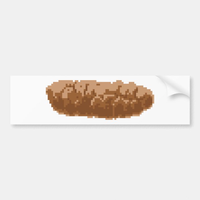 8-bits Pixel Poop Bumpersticker (Voorkant)