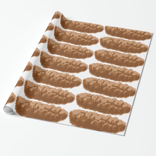 8-bits Pixel Poop Cadeaupapier (Uitgerold)