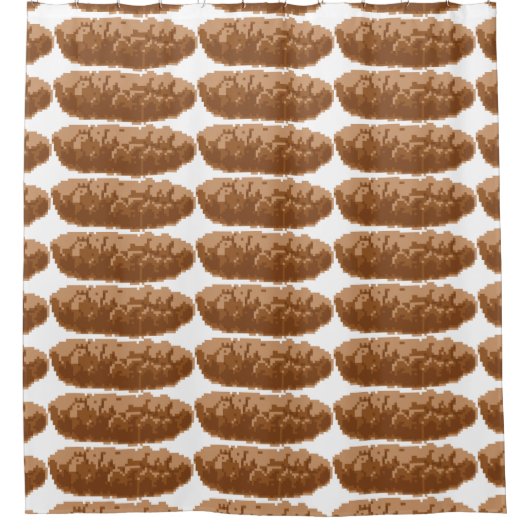 8-bits Pixel Poop Douchegordijn (Voorkant)