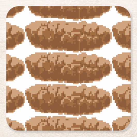 8-bits Pixel Poop Kartonnen Onderzetters (Voorkant)