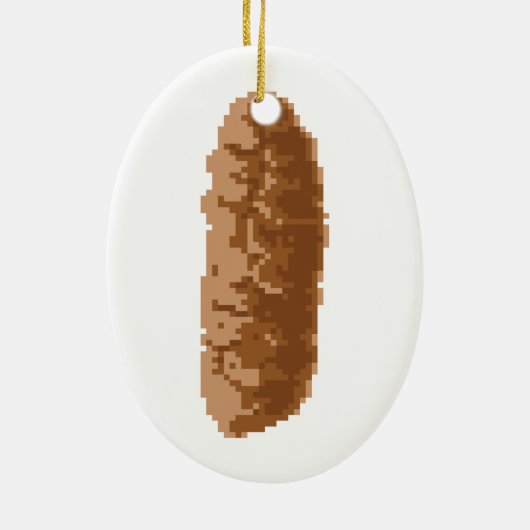 8-bits Pixel Poop Keramisch Ornament (Achterkant)