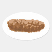 8-bits Pixel Poop Ovale Sticker (Voorkant)