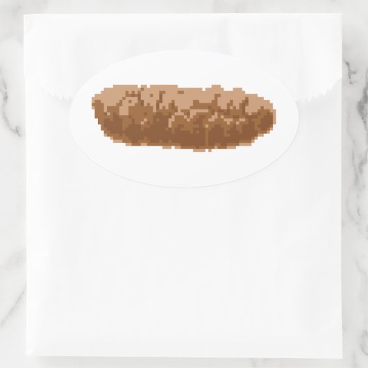8-bits Pixel Poop Ovale Sticker (Tas)