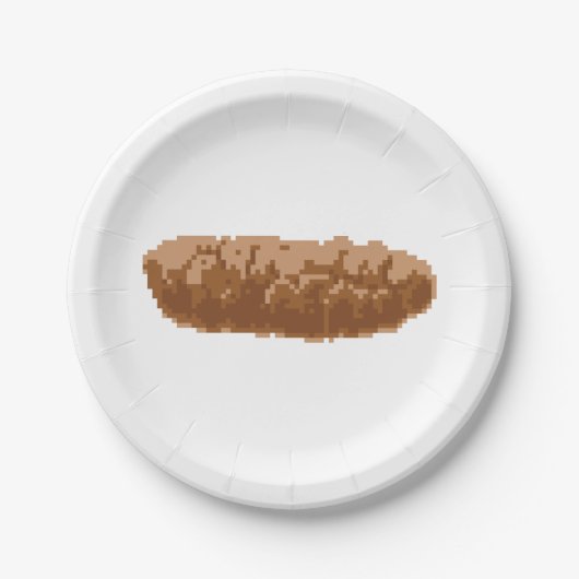8-bits Pixel Poop Papieren Bordje (Voorkant)