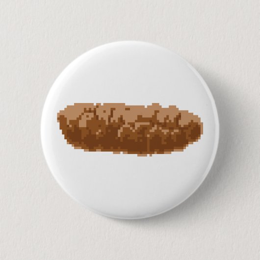 8-bits Pixel Poop Ronde Button 5,7 Cm (Voorkant)