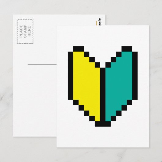 8-bits Pixel Wakaba/Shoshinsha Mark Briefkaart (Voorkant / Achterkant)