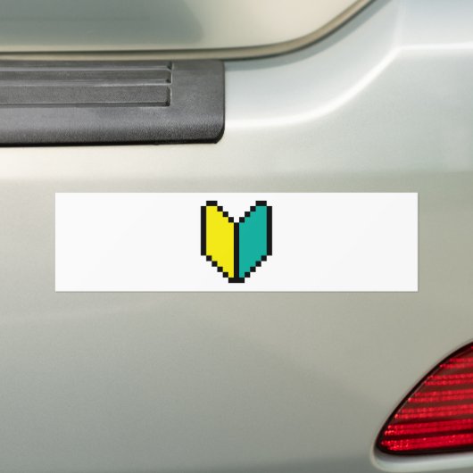 8-bits Pixel Wakaba/Shoshinsha Mark Bumpersticker (Op auto)