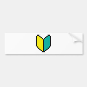 8-bits Pixel Wakaba/Shoshinsha Mark Bumpersticker