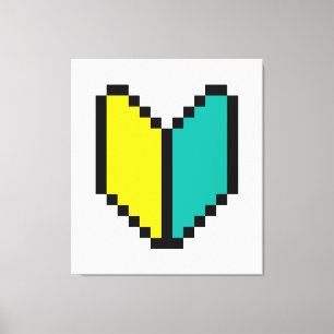 8-bits Pixel Wakaba/Shoshinsha Mark Canvas Afdruk