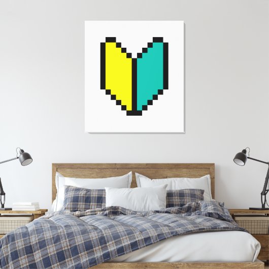 8-bits Pixel Wakaba/Shoshinsha Mark Canvas Afdruk (Insitu (Slaapkamer))