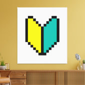 8-bits Pixel Wakaba/Shoshinsha Mark Canvas Afdruk (Insitu (Woonkamer))