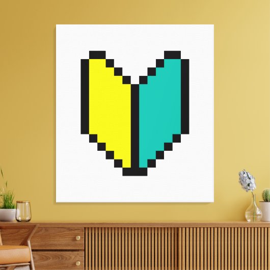 8-bits Pixel Wakaba/Shoshinsha Mark Canvas Afdruk (Insitu (Woonkamer))