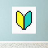 8-bits Pixel Wakaba/Shoshinsha Mark Canvas Afdruk (Insitu (Houten vloer))