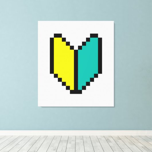 8-bits Pixel Wakaba/Shoshinsha Mark Canvas Afdruk (Insitu (Houten vloer))