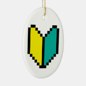 8-bits Pixel Wakaba/Shoshinsha Mark Keramisch Ornament (Rechts)
