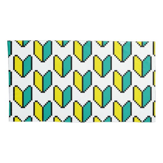 8-bits Pixel Wakaba/Shoshinsha Mark Kussensloop (Achterkant-Rechts)